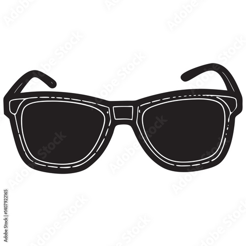 Vector hand drawn doodle sketch black sun glasses 