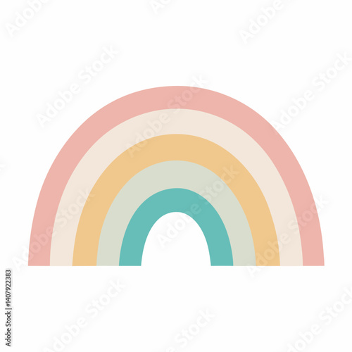 Vector of pastel colored boho rainbow