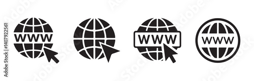 Website icon. Visit website vectot icon set. go to our website sign. web access symbol. online www website icon. Vector. Illustration 