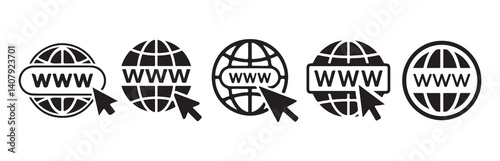 Website icon. Visit website vectot icon set. go to our website sign. web access symbol. online www website icon. Vector. Illustration 