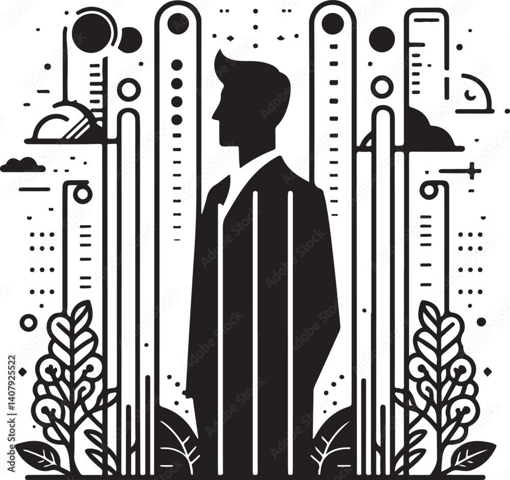 Obraz premium Vertical bar profile vector