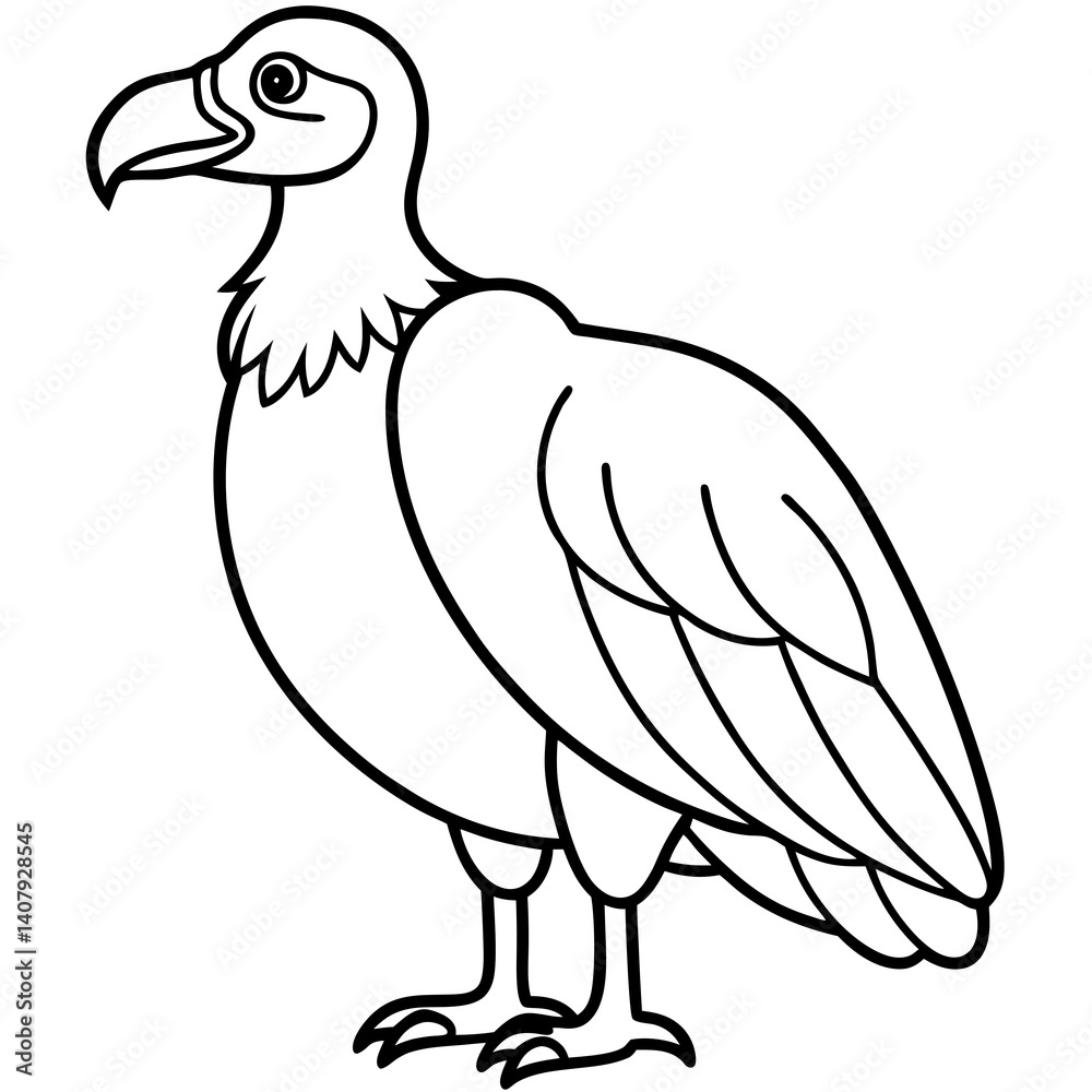 Obraz premium Monochrome Vulture Outline Illustration