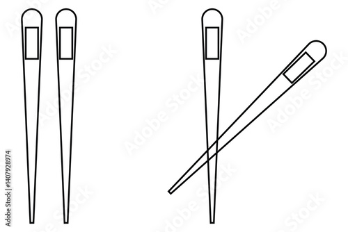 Chopstick Icon, Chopstick Vectors on white background.