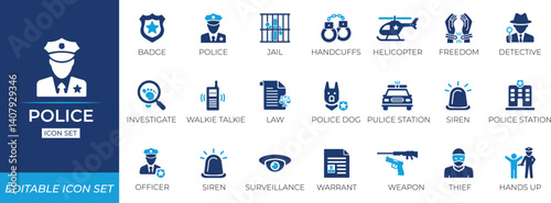 Police icon set.