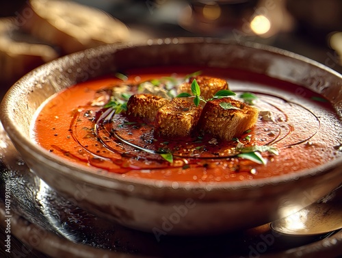 Delicious Tomato soup with basil 