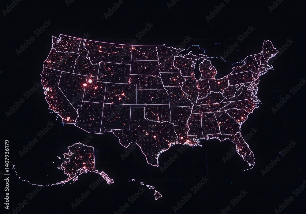 Obraz premium usa map of united states america us