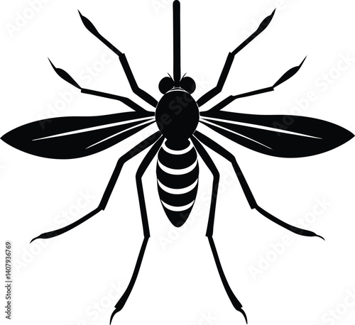 Mosquito Silhouette Illustration