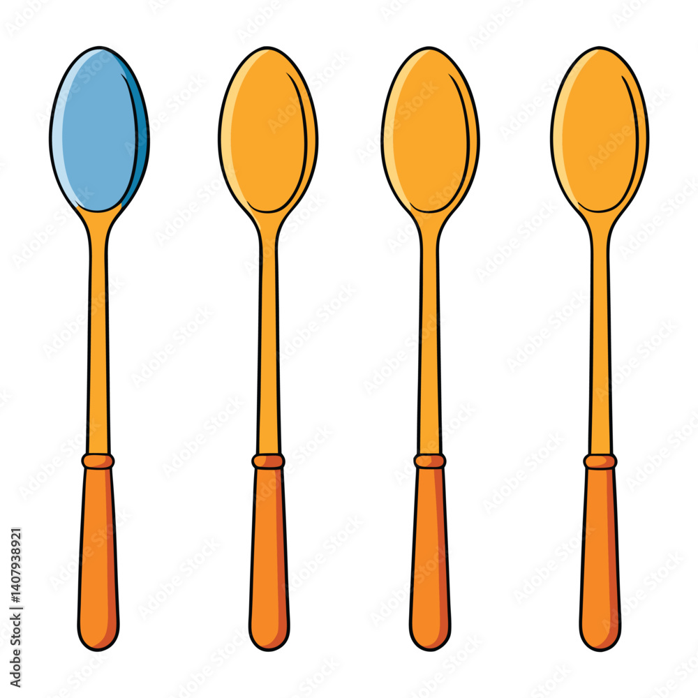 Spoons illustration flat vector design Spoons illustration flat vector design