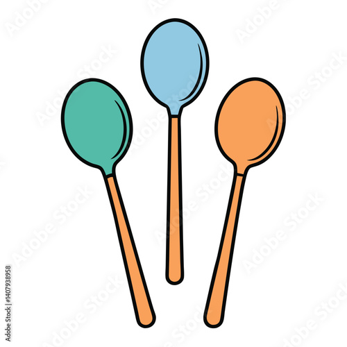 Spoons illustration flat vector design