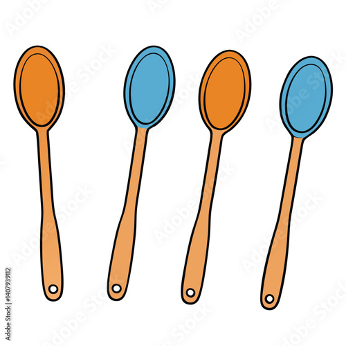 Spoons illustration flat vector design