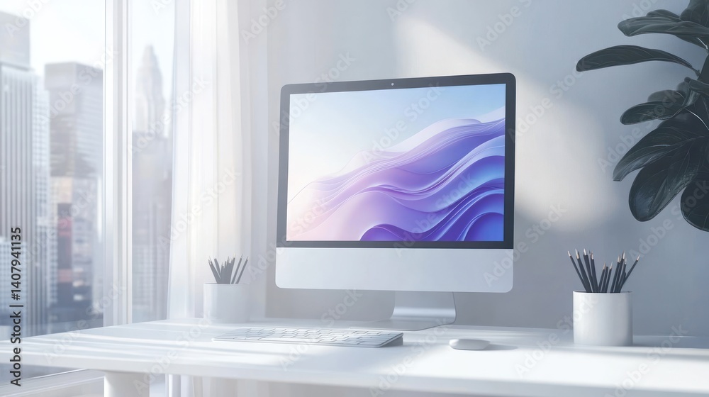 Fototapeta premium Modern workspace with computer