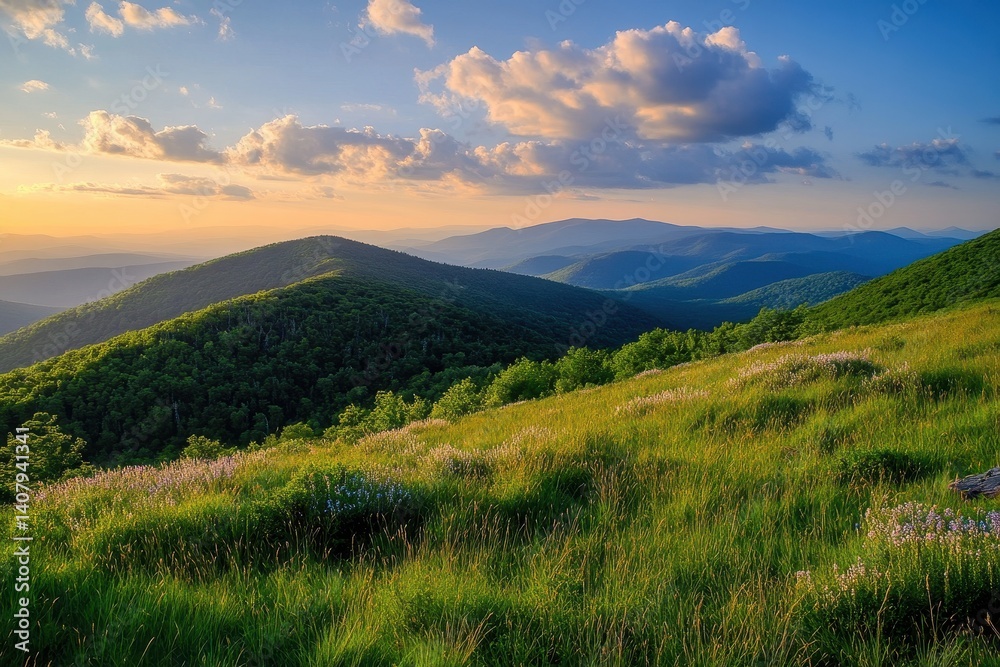 Mountain Meadow Sunset View Mountain Meadow Sunset View