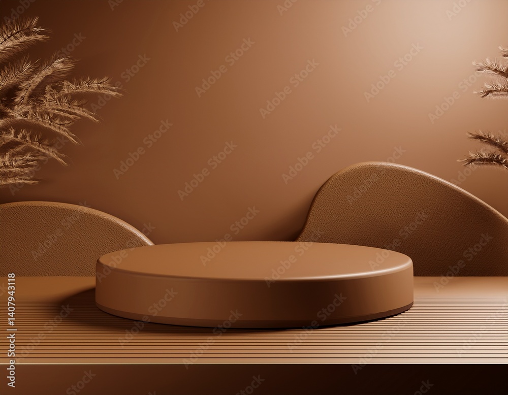 abstract 3d background 3d podium display stand brown background branding mockup for cosmetics and products 3d rendering illustration abstract 3d background 3d podium display stand brown background branding mockup for cosmetics and products 3d rendering illustration