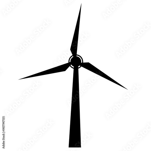 vector illustration of wind turbine. renewable energy icon. 