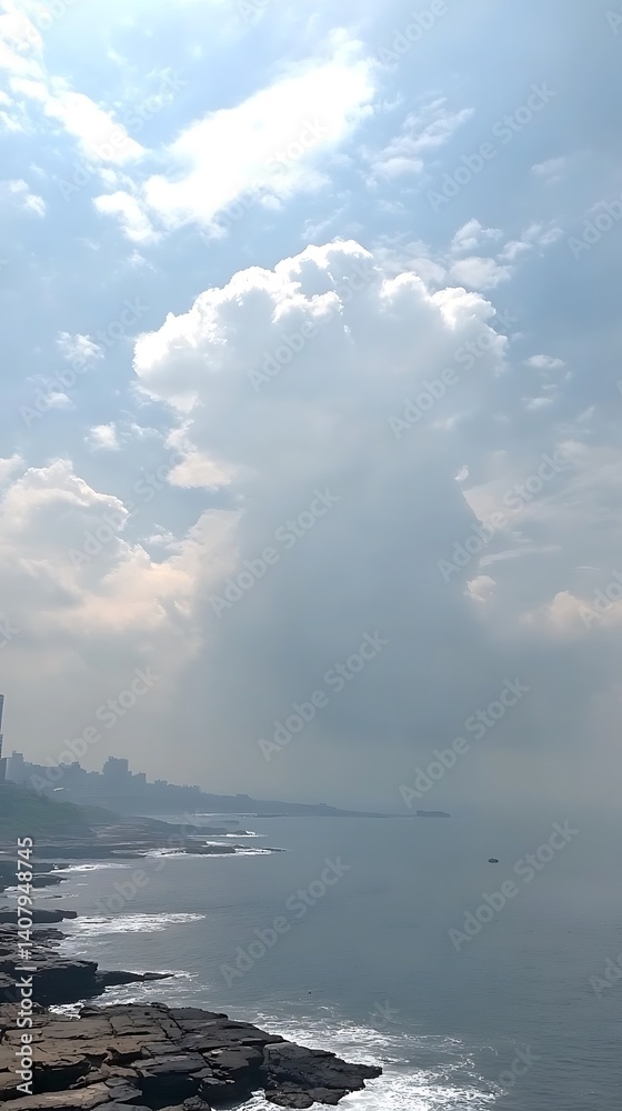 Obraz premium Coastal Cloudscape, Ocean View