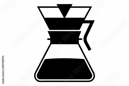chemex coffee maker silhouette vector illustration
