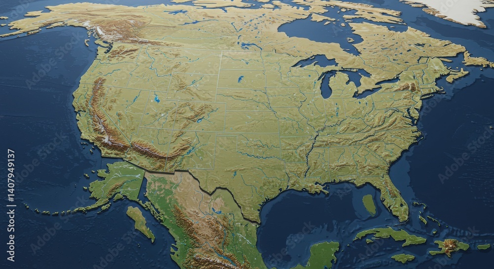 usa map of united states america us