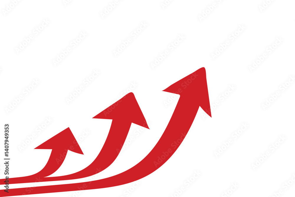 Ascending Red Arrows, A Dynamic Trio Illustrating Growth and Progress, Ideal for Business and Financial Concepts in a Clean, Modern Design. Ascending Red Arrows, A Dynamic Trio Illustrating Growth and Progress, Ideal for Business and Financial Concepts in a Clean, Modern Design.