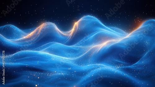 glowing blue abstract design,flowing stripes,luminous effects,photo stock