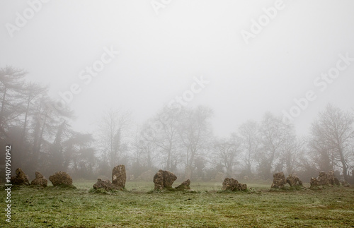 The Rollright Stone Circle On A Misty Winters Day