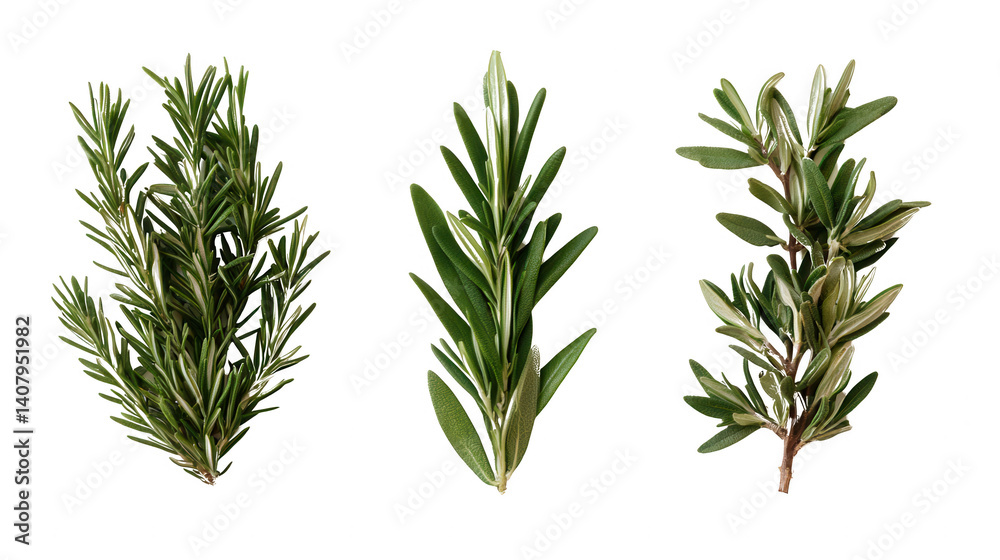 Obraz premium A bunch of fresh rosemary herb displayed beautifully to showcase its fragrant leaves and natural greenery details