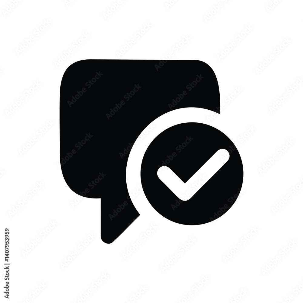 Confirmed Chat Icon: Message Verified Vector Confirmed Chat Icon: Message Verified Vector