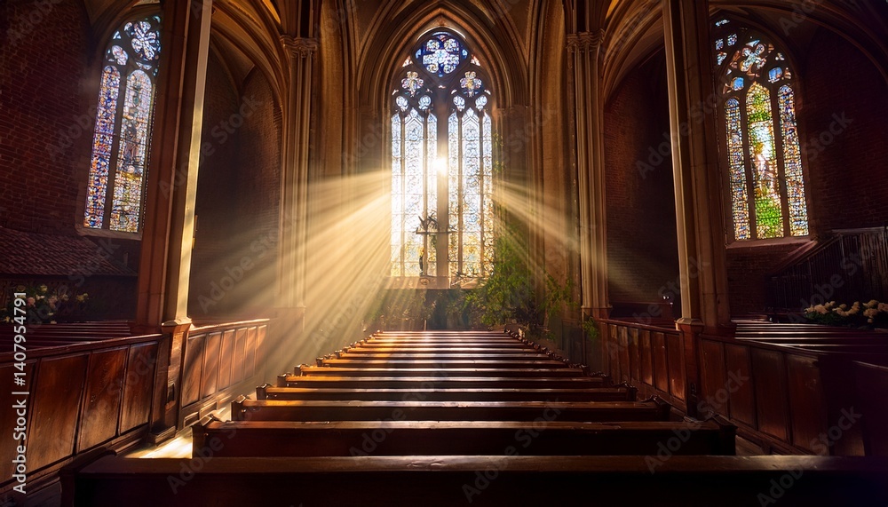 Fototapeta premium light going through a church window