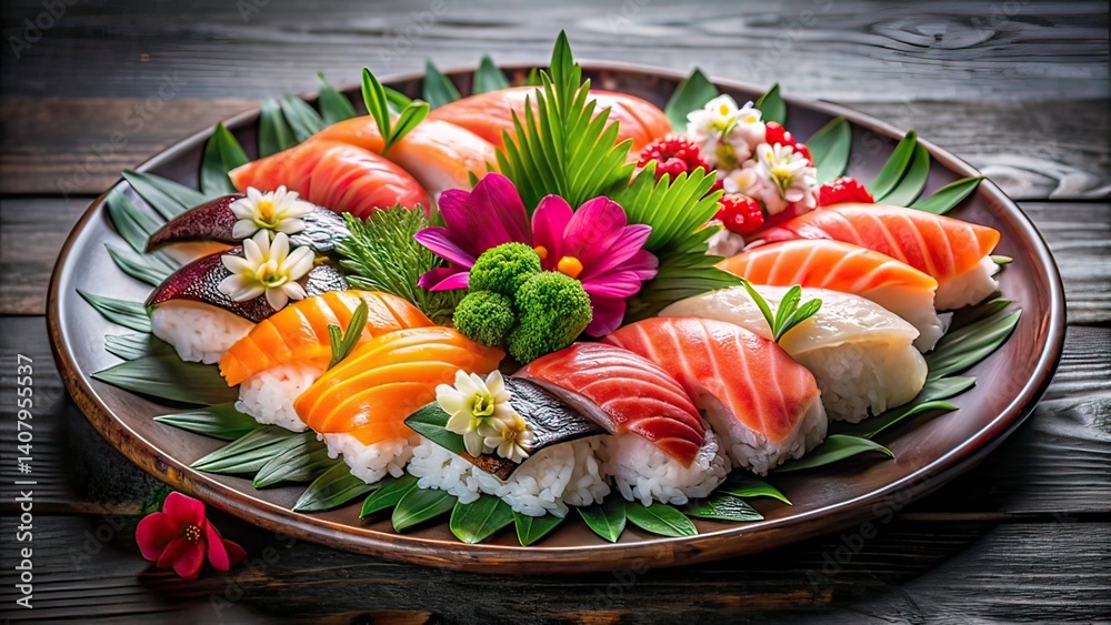sushi on a plate sushi on a plate