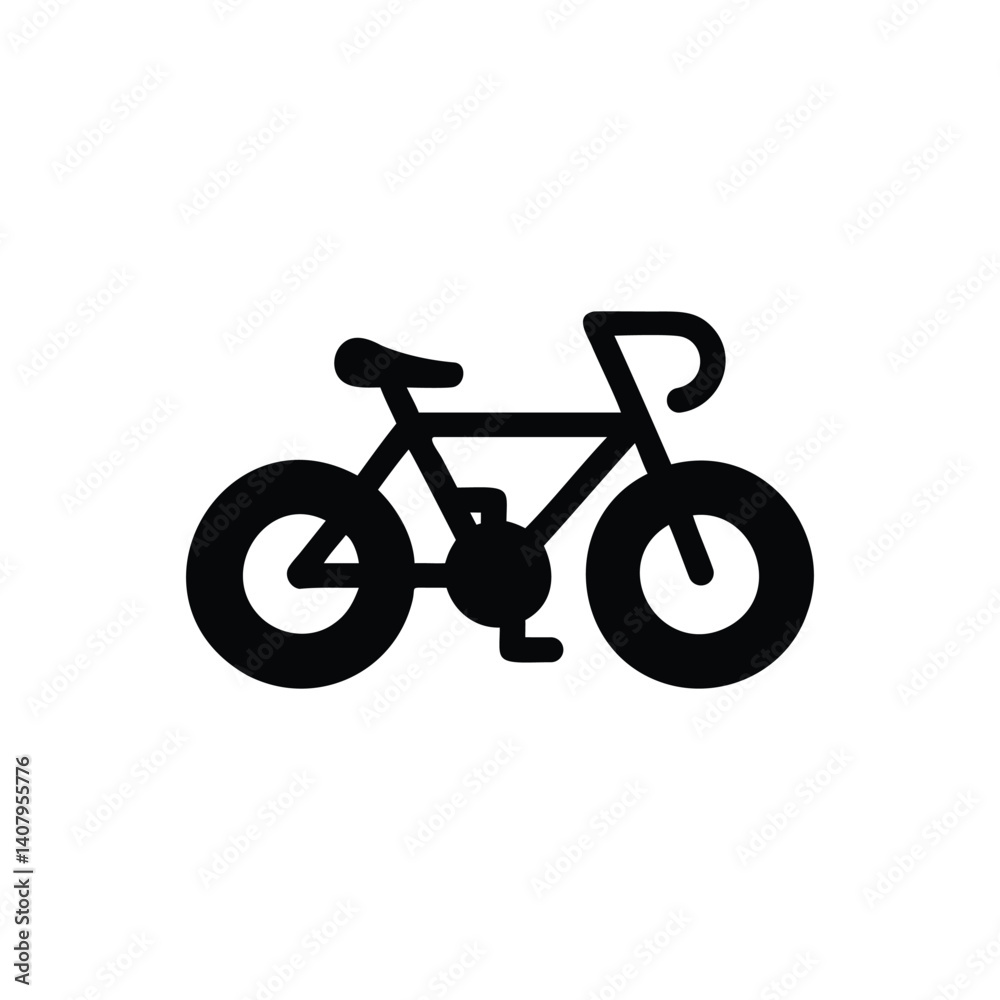 Fototapeta premium Bicycle Icon Vector: Simple Bike Illustration