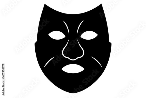 Black and white theatrical mask silhouette