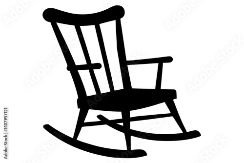 Silhouette of a classic rocking chair design
