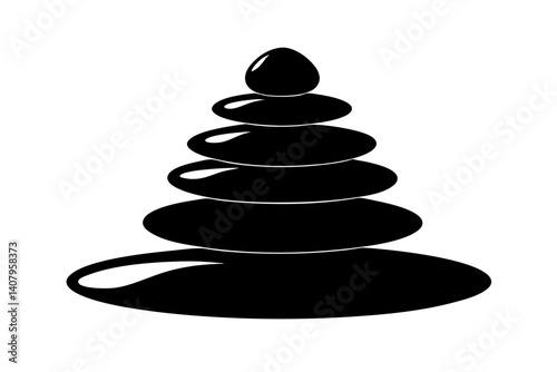 Silhouette of stacked balanced stones vector