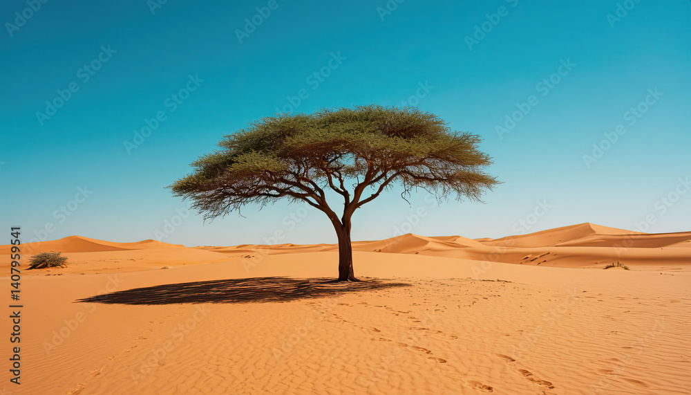 Fototapeta premium Isolated Tree in Sahara