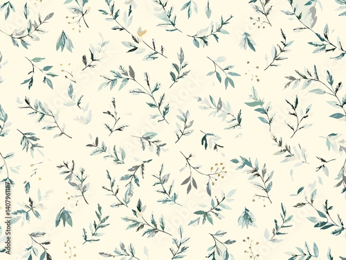 seamless pattern with flowers and leaves, floral pattern for textile design and digital papers, seamless background with green leaves, seamless floral pattern, seamless pattern with leaves