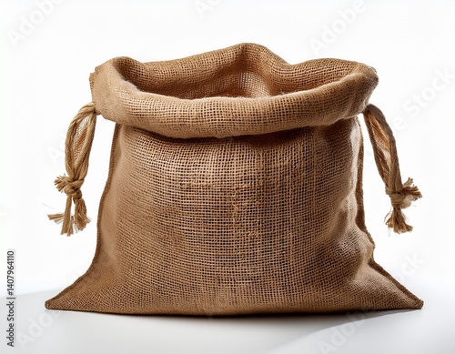 giant empty burlap sack huge hessian bag isolated on white background studio shot