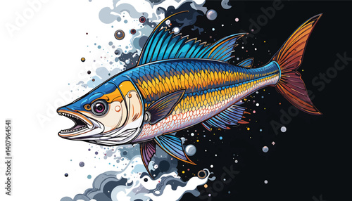 fish line art Silhouette illustration stock photos
