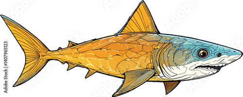 shark fish line art Silhouette illustration stock photos