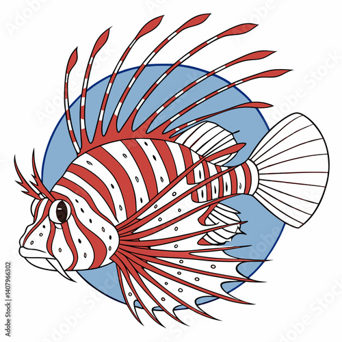 A vector of a blue tang fish