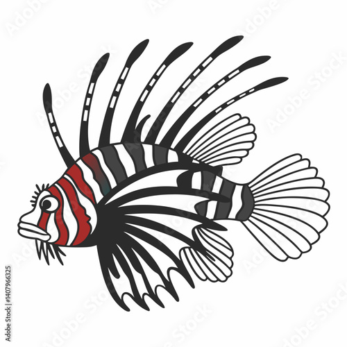 A vector of a blue tang fish