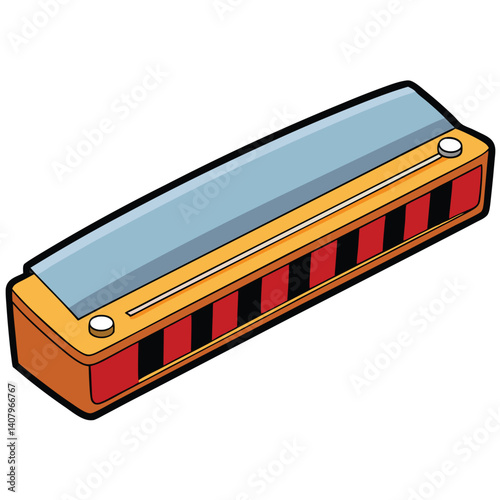 Harmonica illustration flat vector design