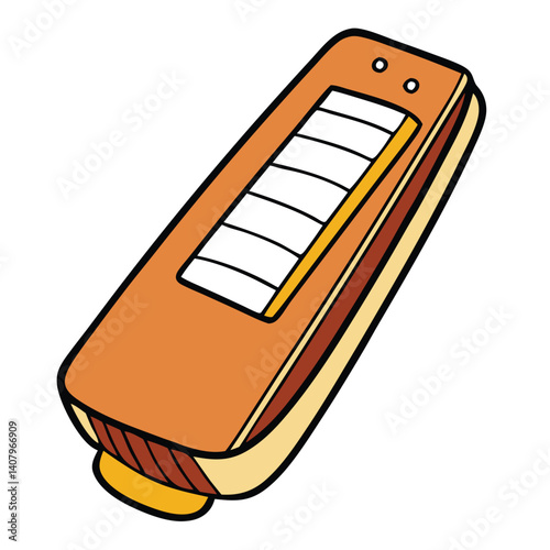 Harmonica illustration flat vector design