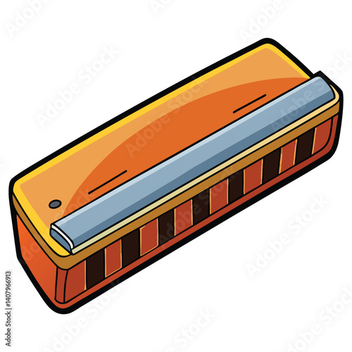 Harmonica illustration flat vector design