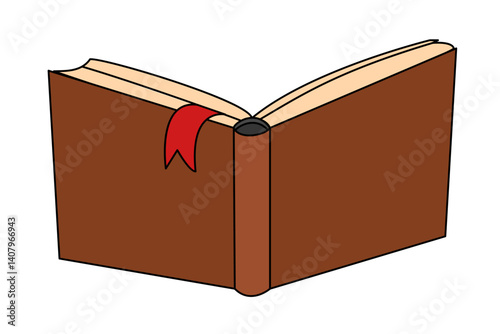 vector open book isolated on transparent background. Hand drown design element. 