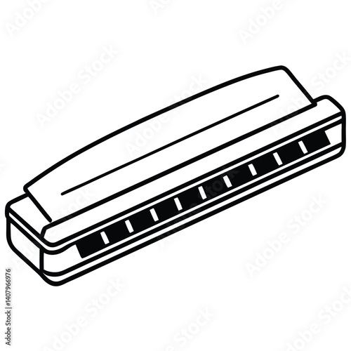 Harmonica illustration flat vector design