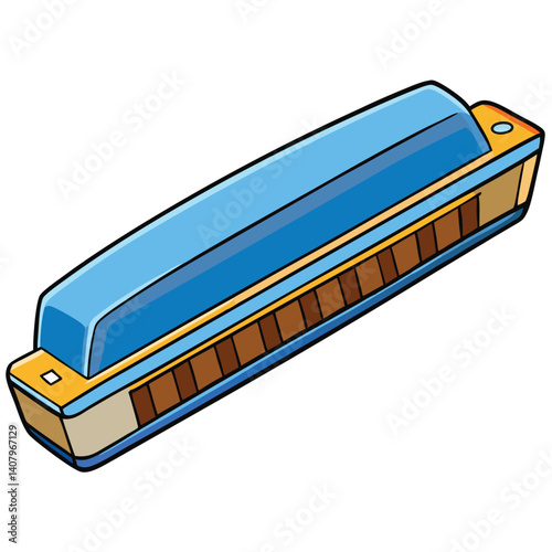 Harmonica illustration flat vector design