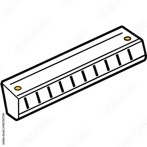 Harmonica illustration flat vector design