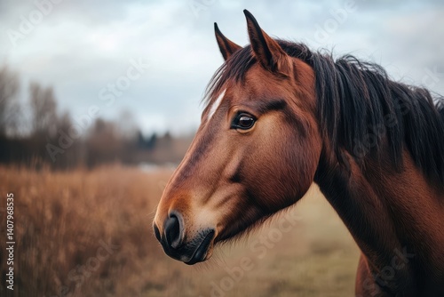 brown horse isolated on white background