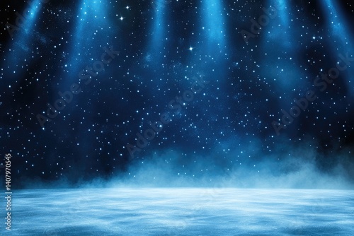 Icy, blue stage lights with a starry night effect