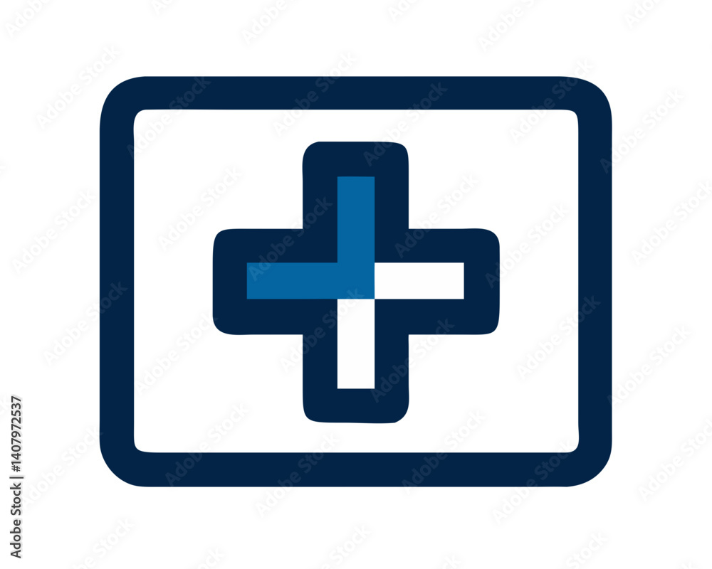 Medical Cross Icon in Blue and Navy Color Scheme Medical Cross Icon in Blue and Navy Color Scheme