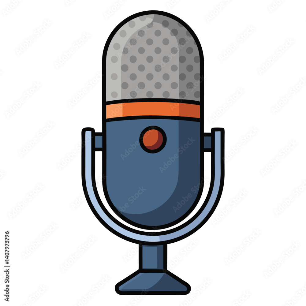 Microphone illustration flat vector design